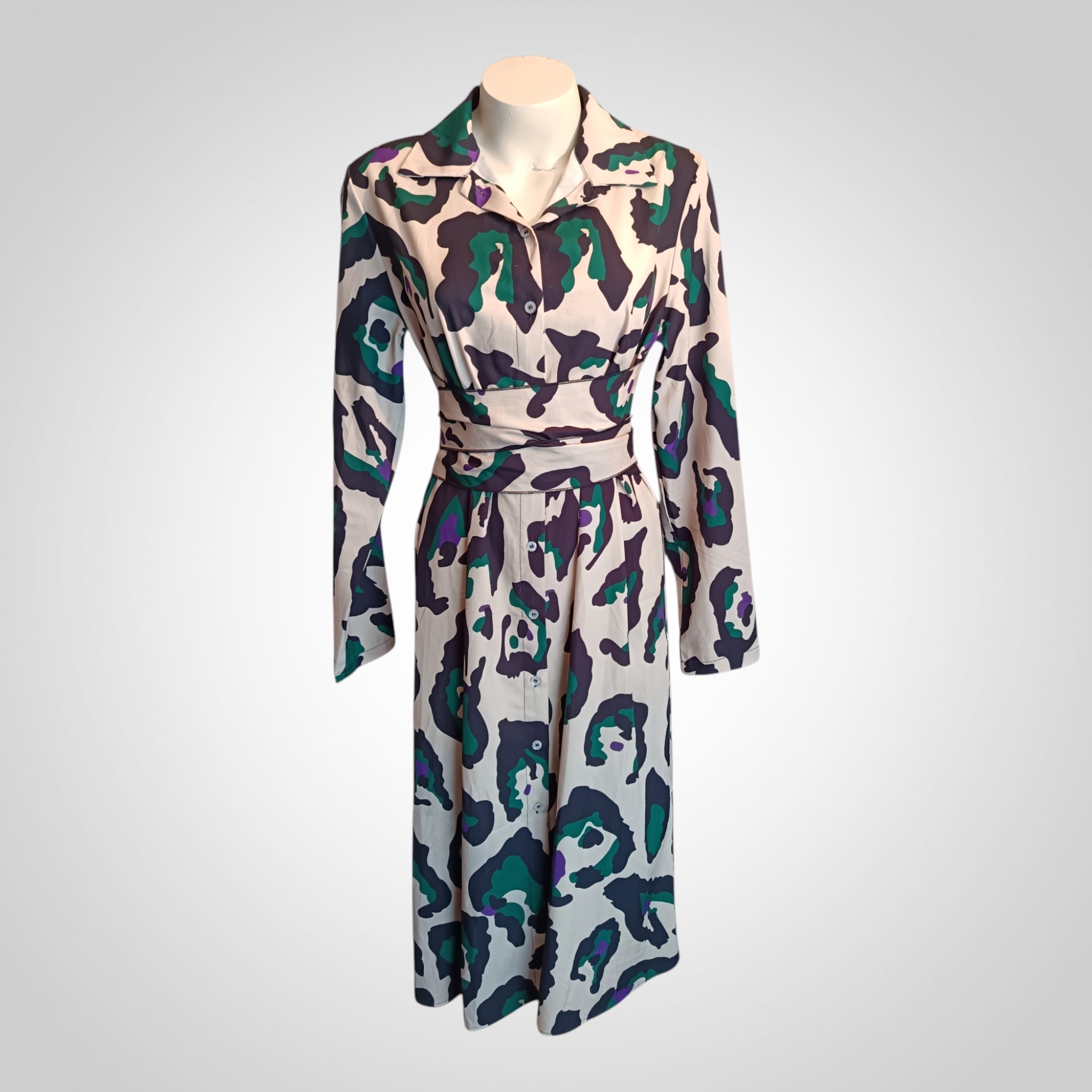 Robe Chemise Shein Taille L Ceinturée Imprimée Fluide