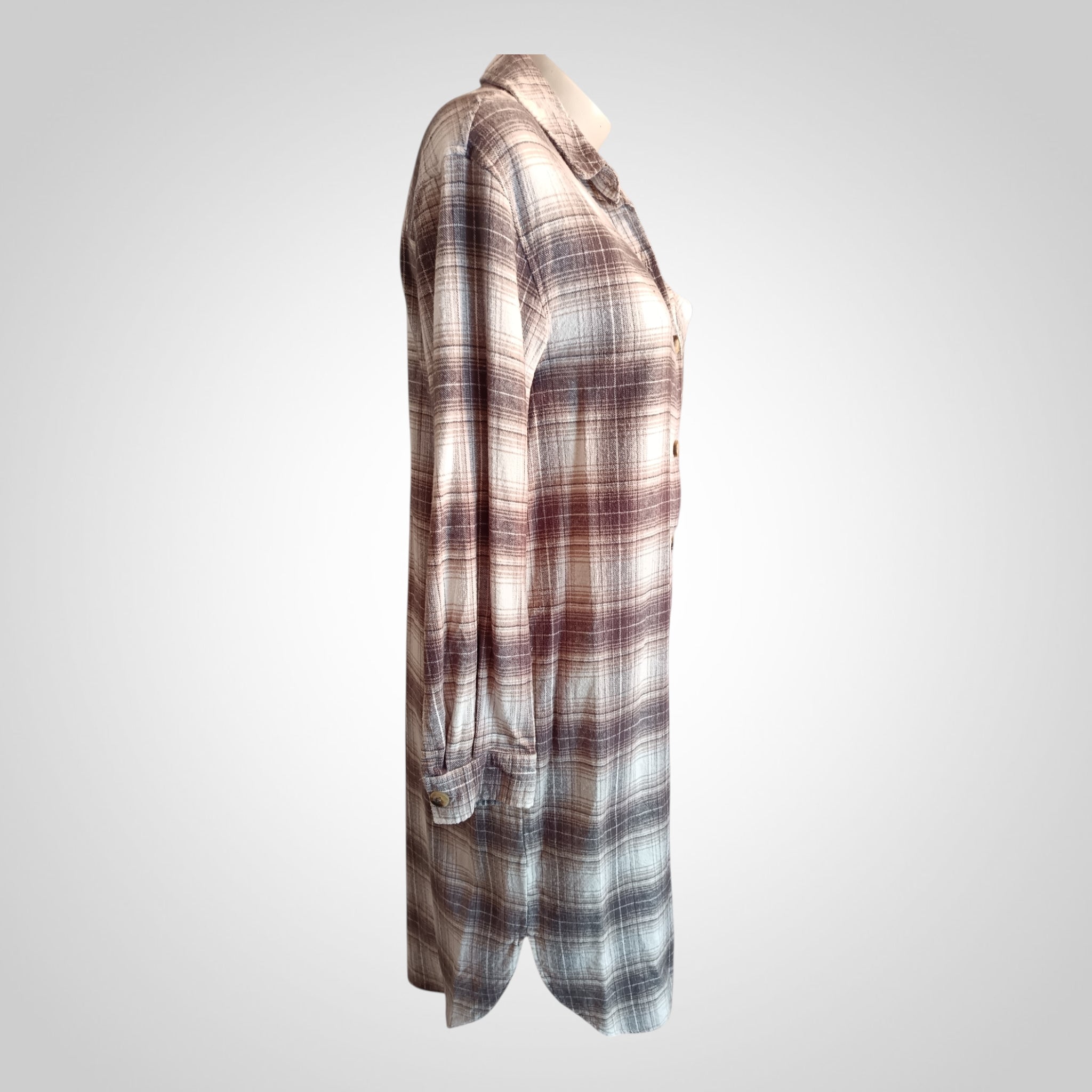 Chemise de nuit Primark Taille 38 à carreaux marron et blanc