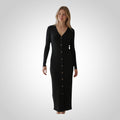 Robe pull femme Kiabi noire longue moulante taille M