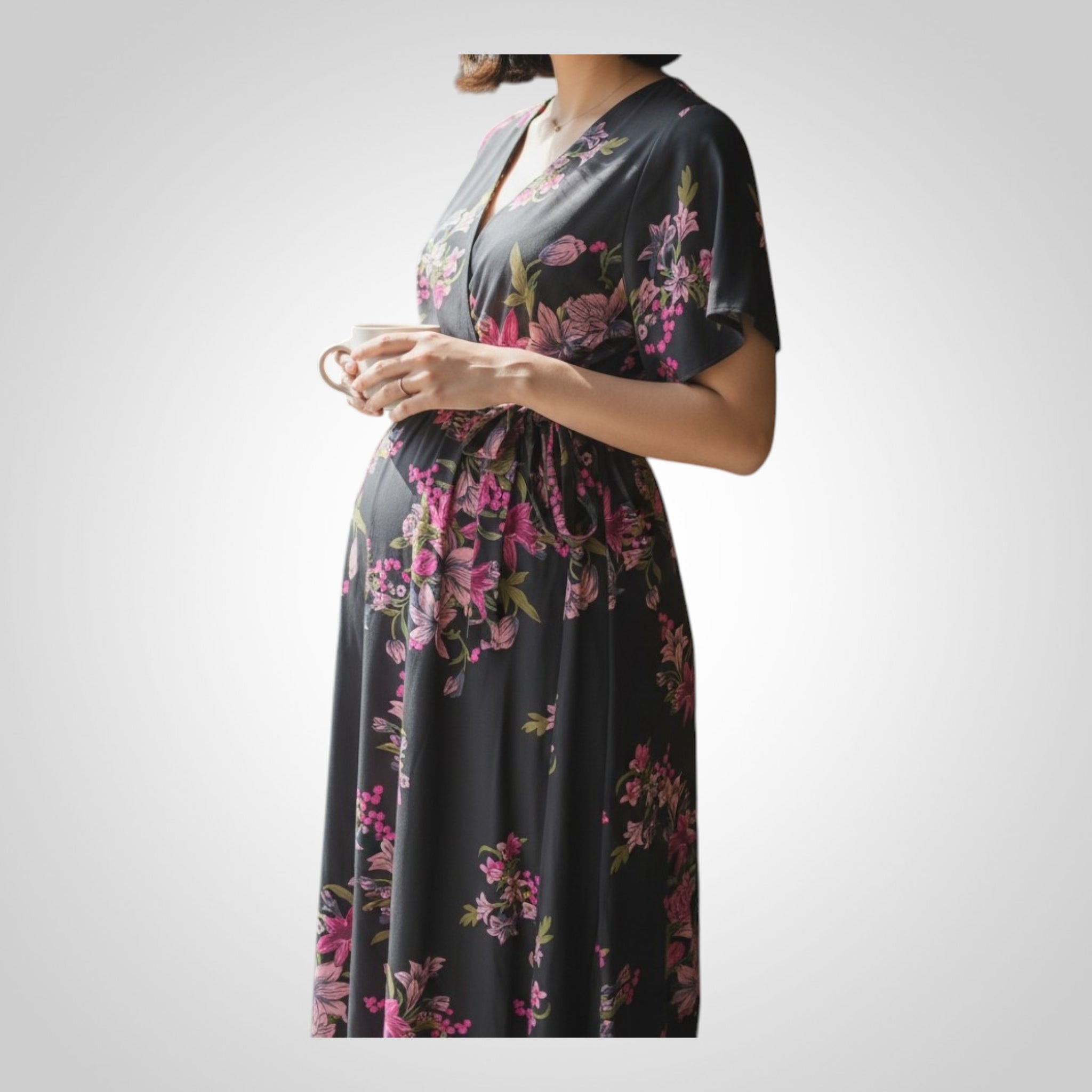 Robe Shein Taille L Noire et Rose Fleurie