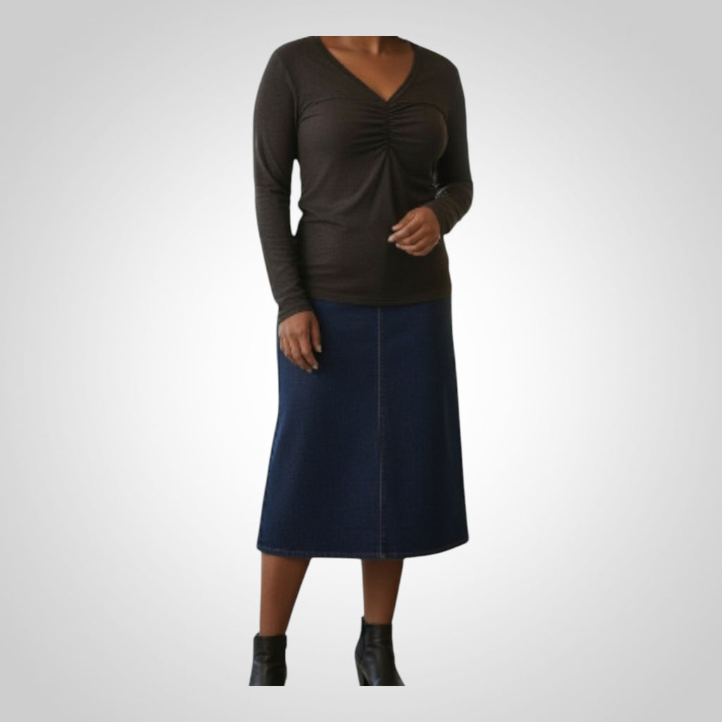 Top Sélectif Taille Non Indiquée Noir Col V Moulant