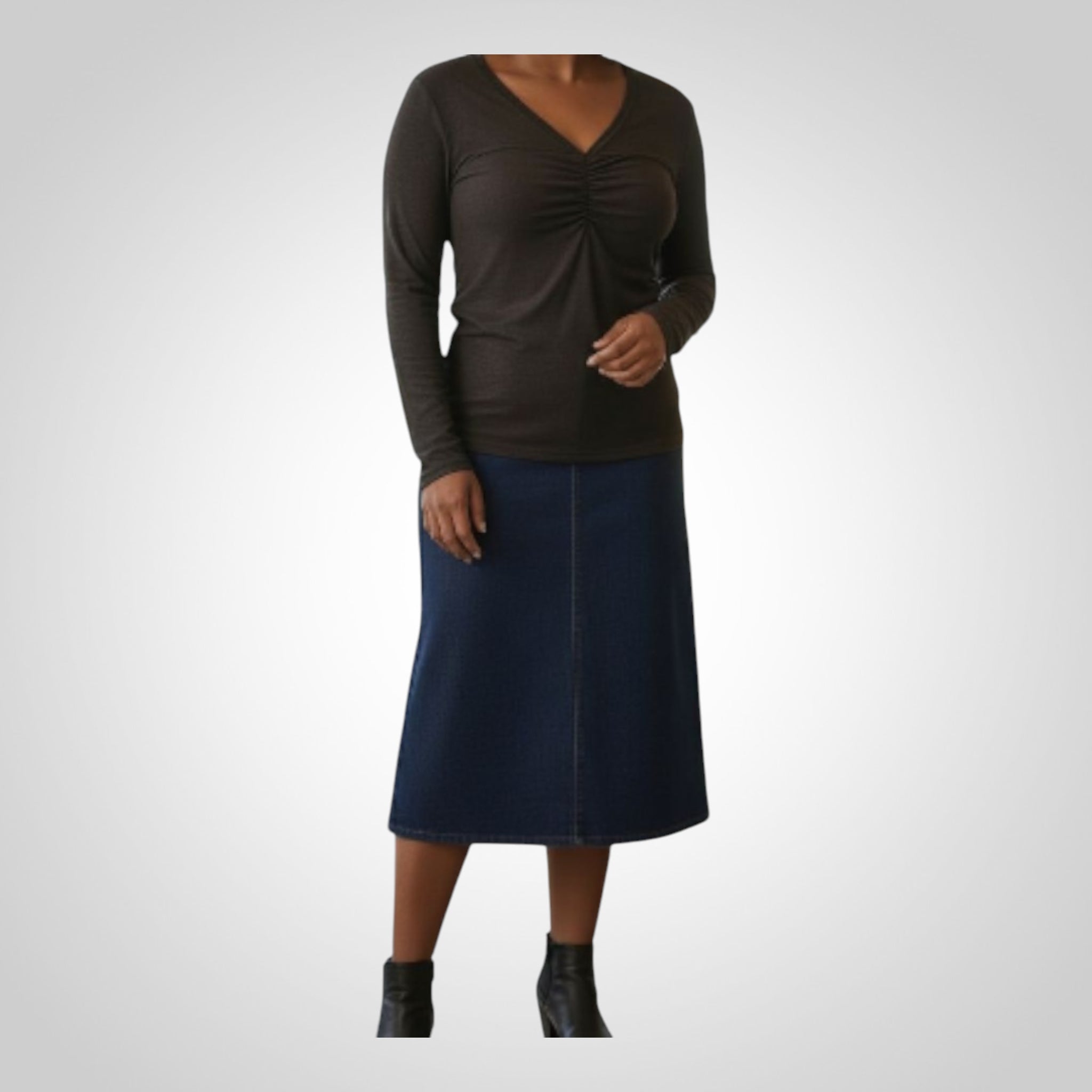 Top Sélectif Taille Non Indiquée Noir Col V Moulant