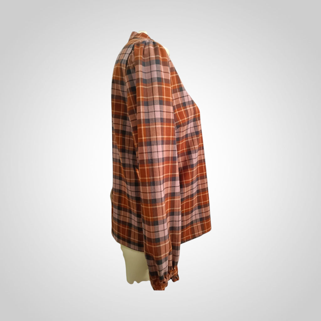 Chemise Pimkie Taille 40 Marron Carreaux Vintage