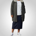 Gilet Mi-Long Roky Styl Taille 4 Gris Col Fourrure Chic