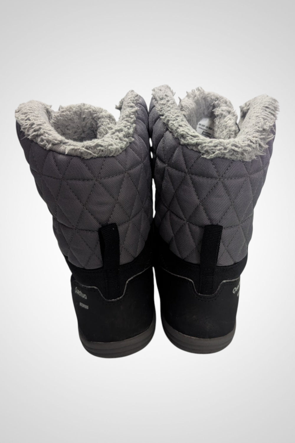 Bottes de neige Quechua waterproof noir gris pointure 42 30cm lacets fourrées