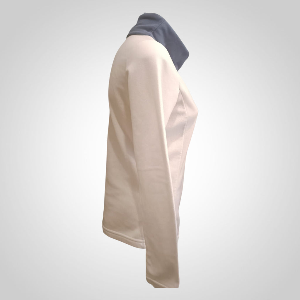Pull Oxylane Taille M Col Montant Blanc Bleu Outdoor
