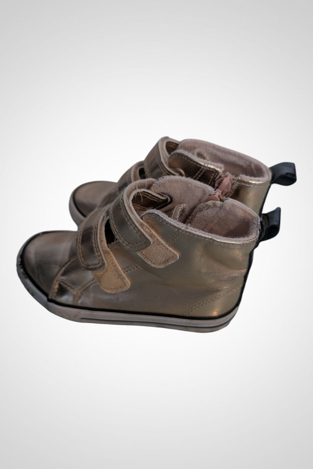 Chaussures montantes bébé fille Tex Baby rose métallisé scratch pointure 25