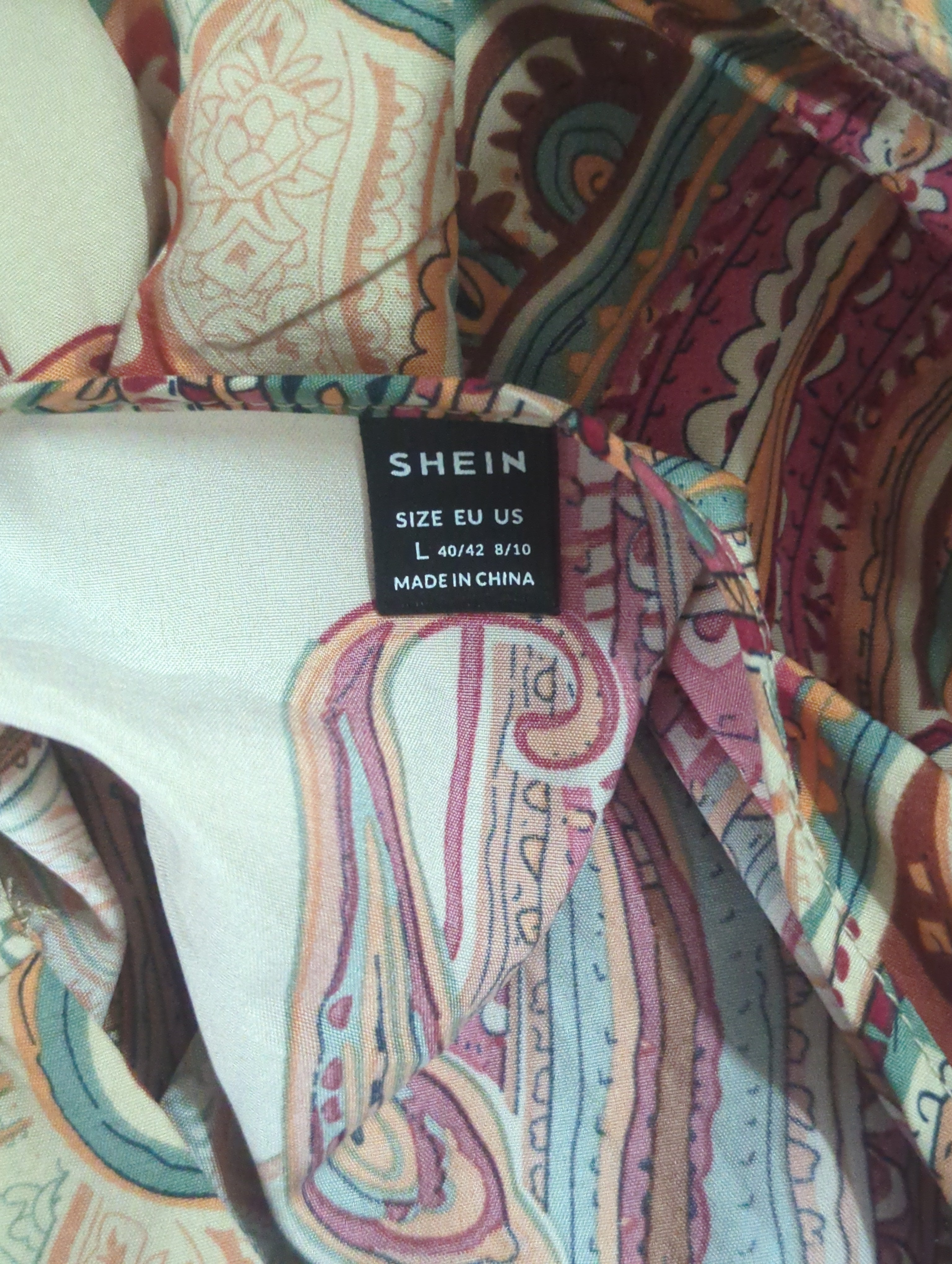 Robe Shein Taille L Imprimée Fluide