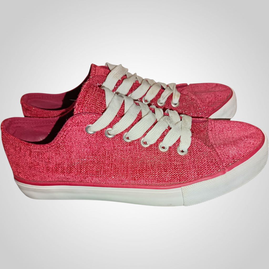 Chaussures Gémo Pointure 39 bordeaux reflets argentés lacets femme