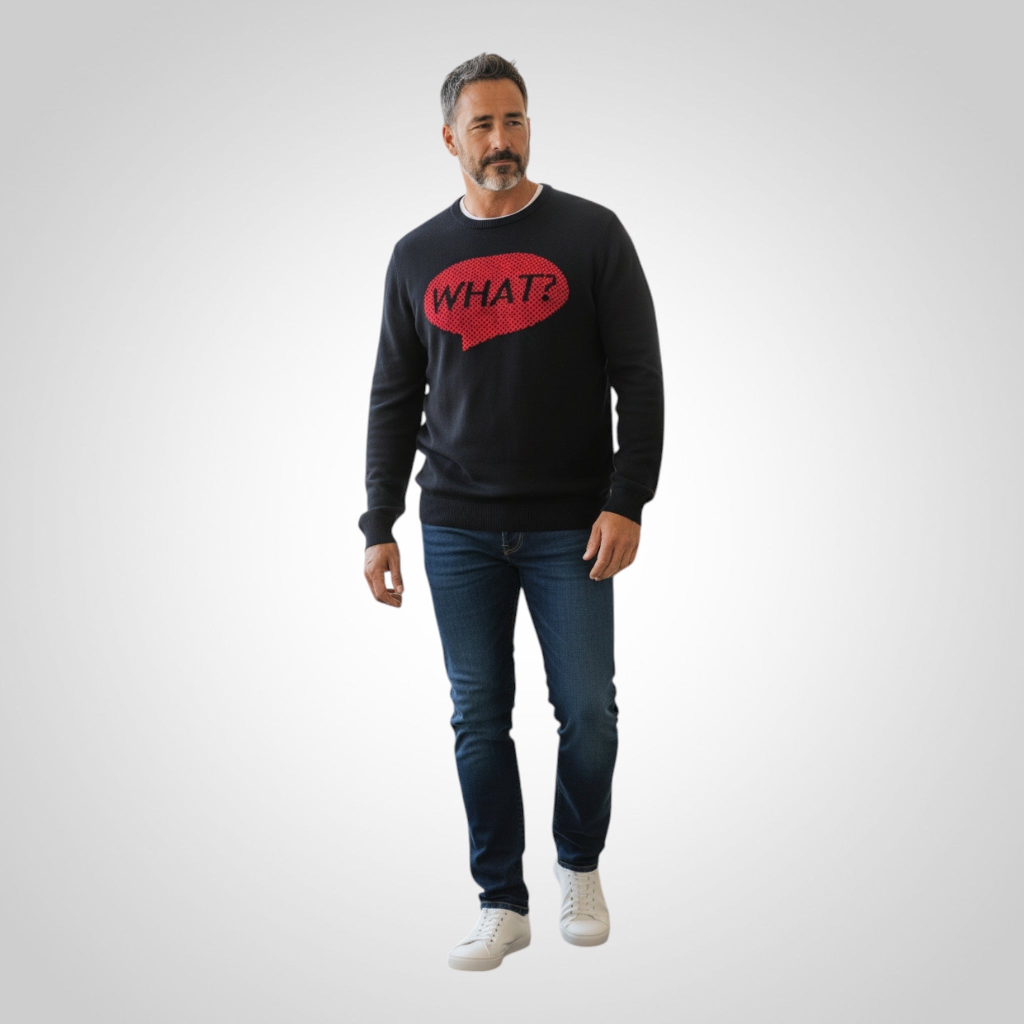 Pull homme Jules graphique "What?" style streetwear taille L