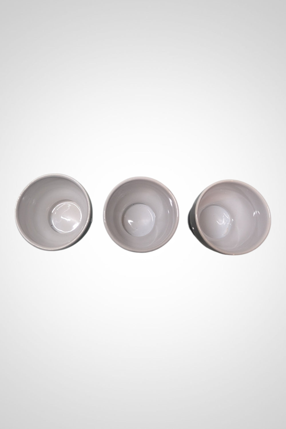 Lot de 3 coquetiers gris céramique 5,5 cm neufs