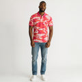 Polo homme Celio camouflage orange manches courtes taille M
