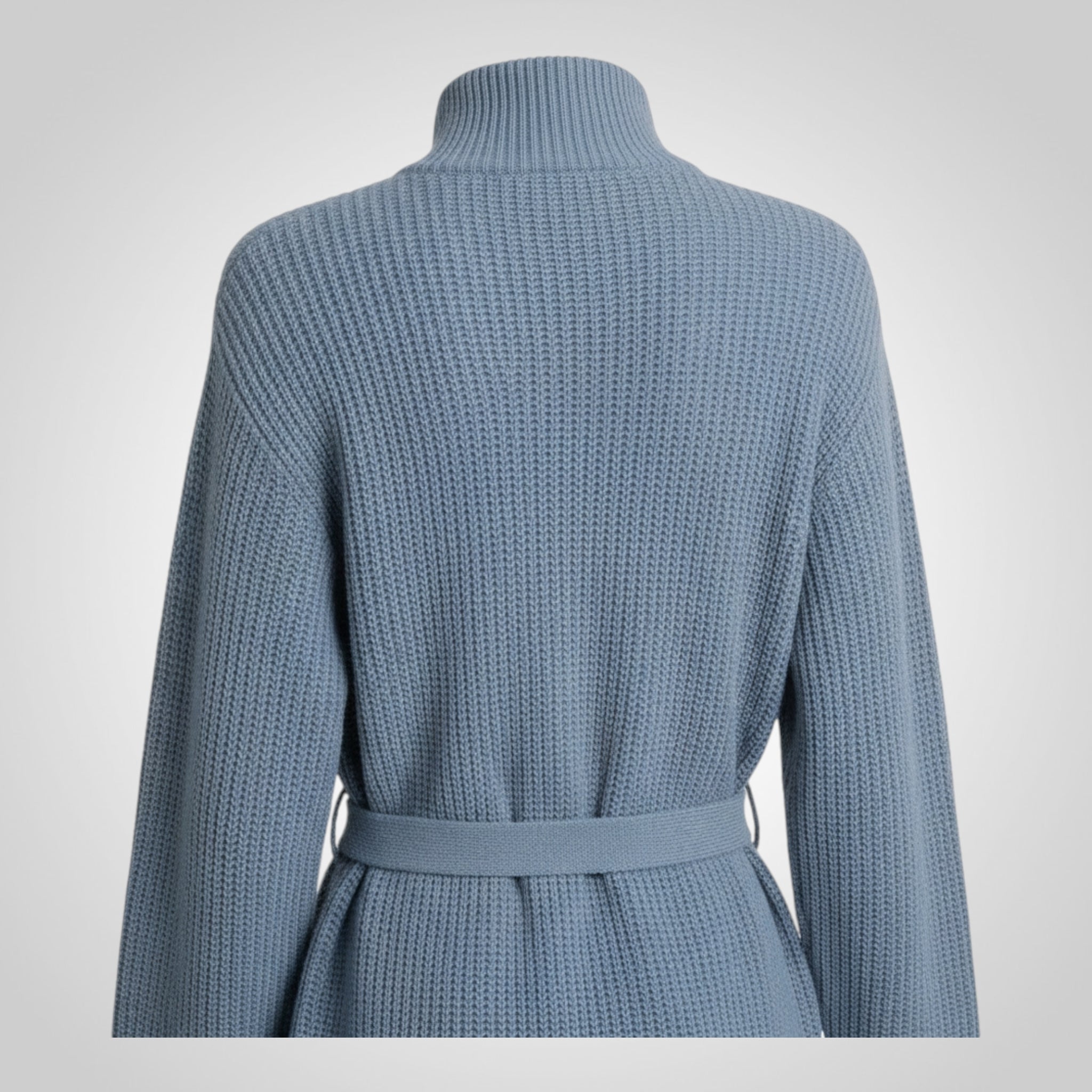 Gilet Long Bleu Clair Taille Non Indiquée Alpaga Femme Oversize