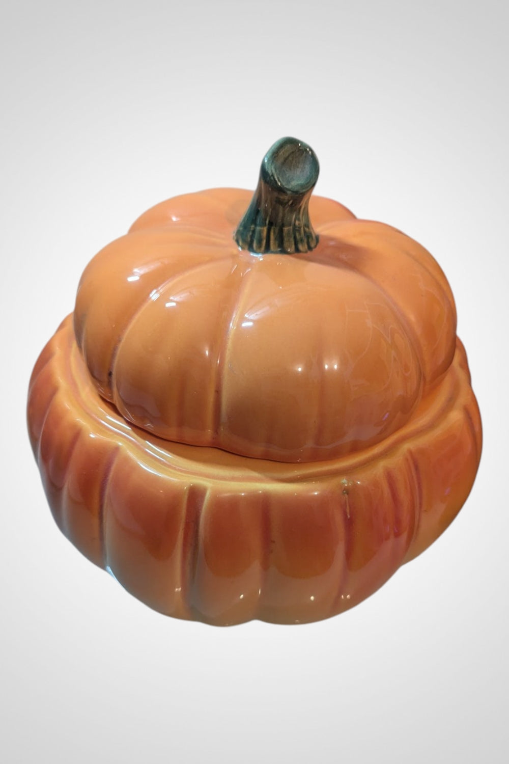 Soupière citrouille orange céramique 22 cm avec couvercle très bon état