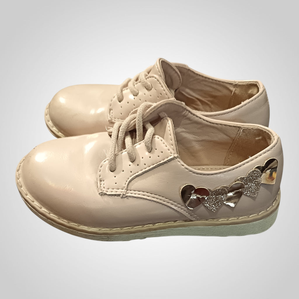 Derbies fille Nini et Girls pointure 25 rose lacets cœurs