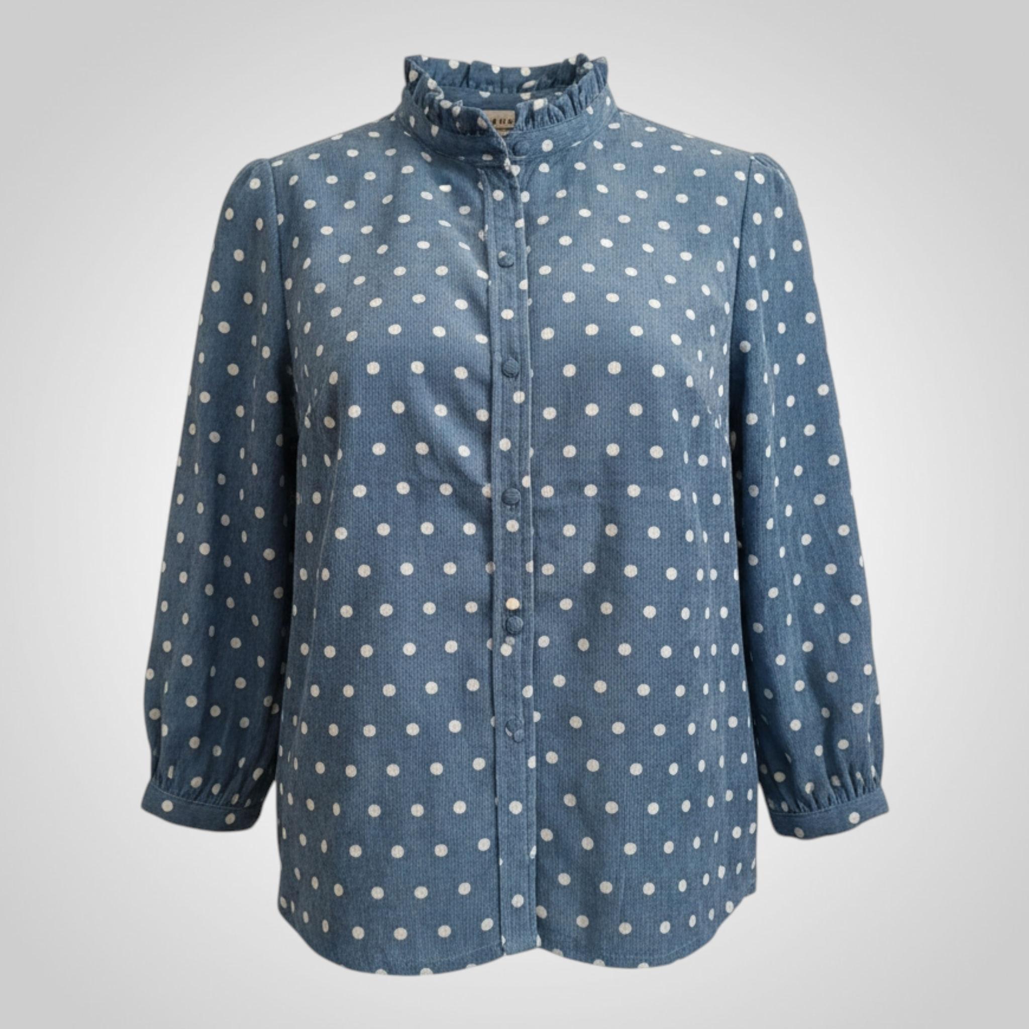 Chemise Simplee S Bleue à Pois Blancs Chic