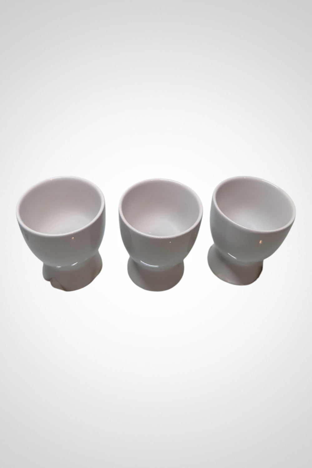 Lot de 3 coquetiers blancs céramique 5,5 cm neufs