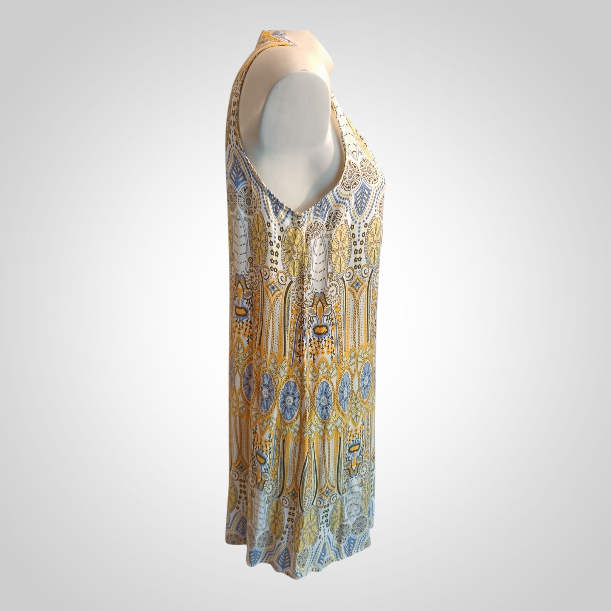 Robe In Vogue Taille L Jaune Imprimée Fluide Été