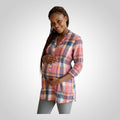 Tunique grossesse femme à carreaux bleu et rose manches 3/4 taille 42