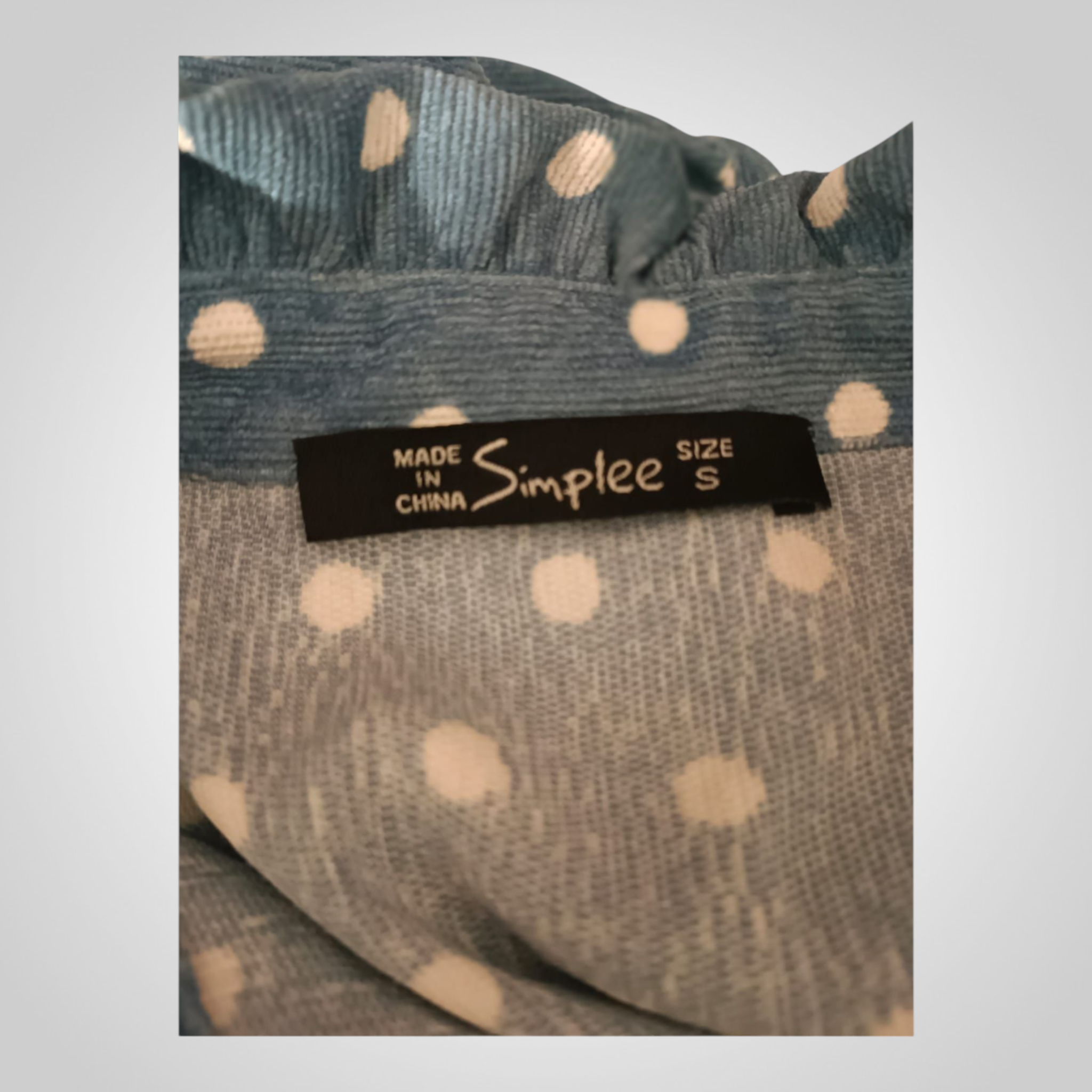 Chemise Simplee S Bleue à Pois Blancs Chic