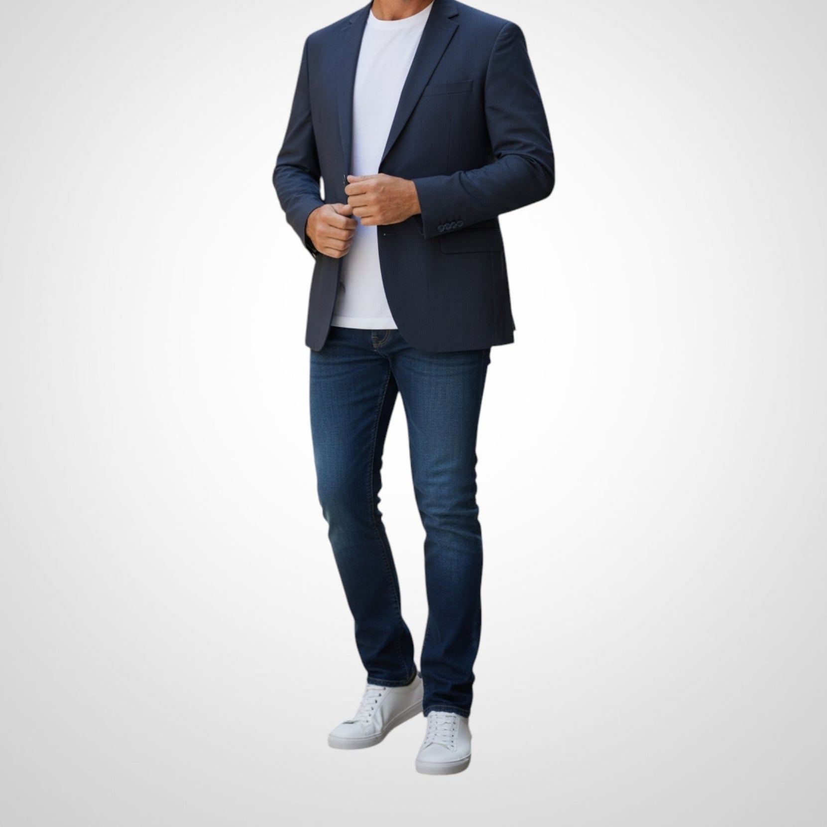 Veste de costume C&A Angelo Litrico Taille 54 Bleu marine Slim Fit