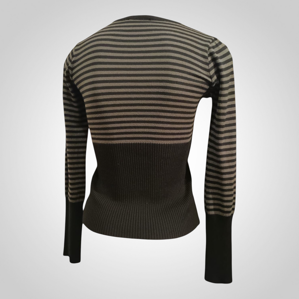 Cardigan Promod Taille Non indiquée Noir Rayé Gris Casual