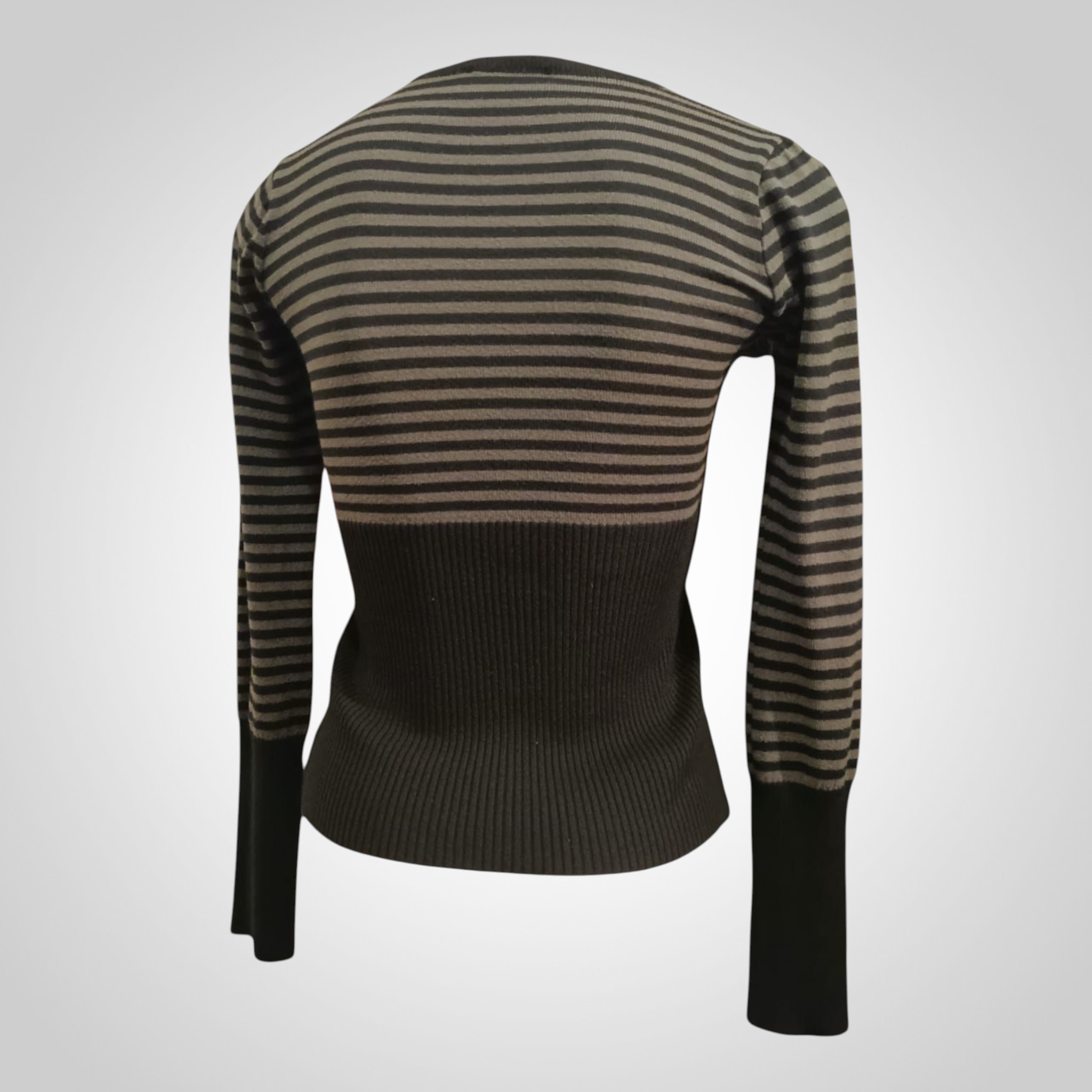 Cardigan Promod Taille Non indiquée Noir Rayé Gris Casual