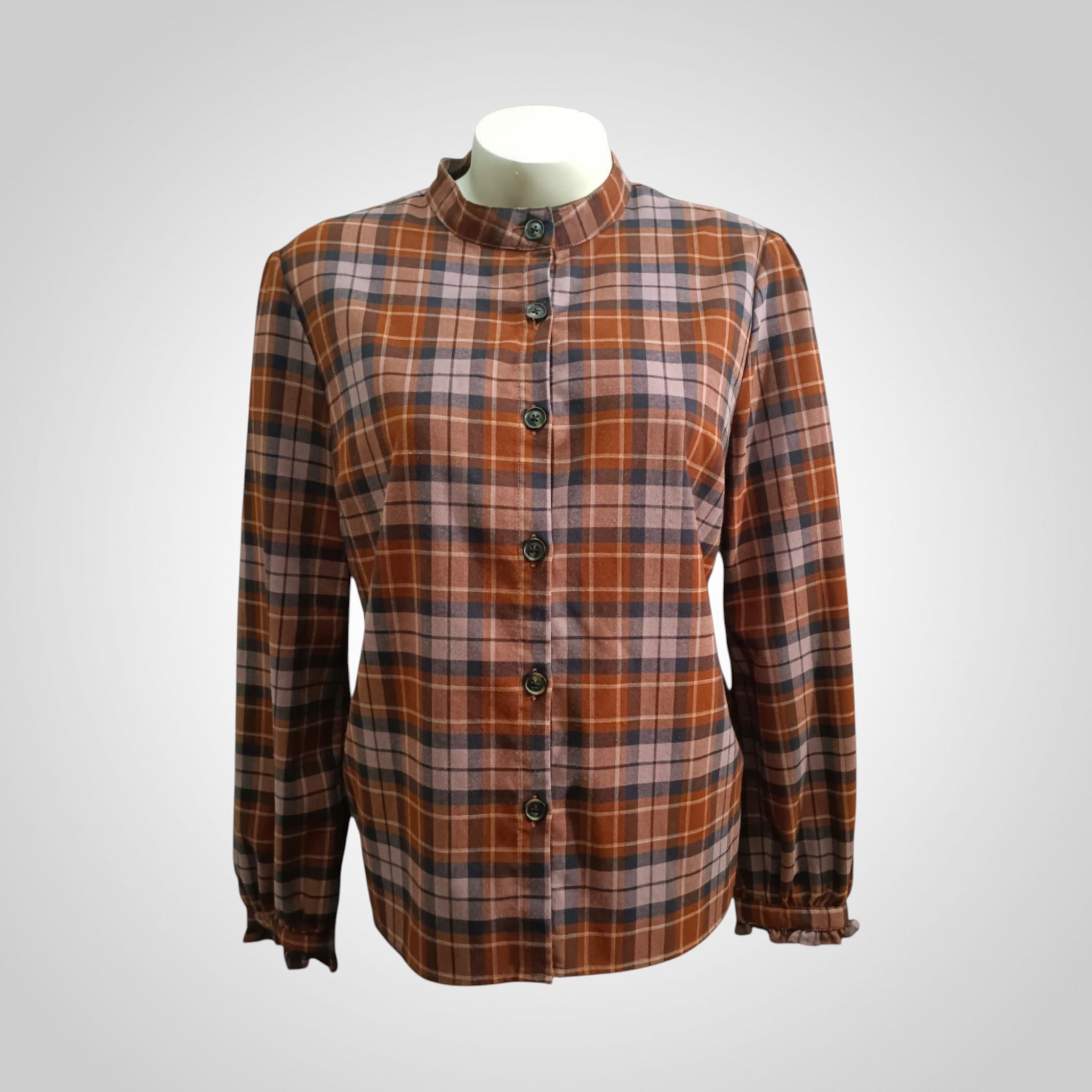 Chemise Pimkie Taille 40 Marron Carreaux Vintage