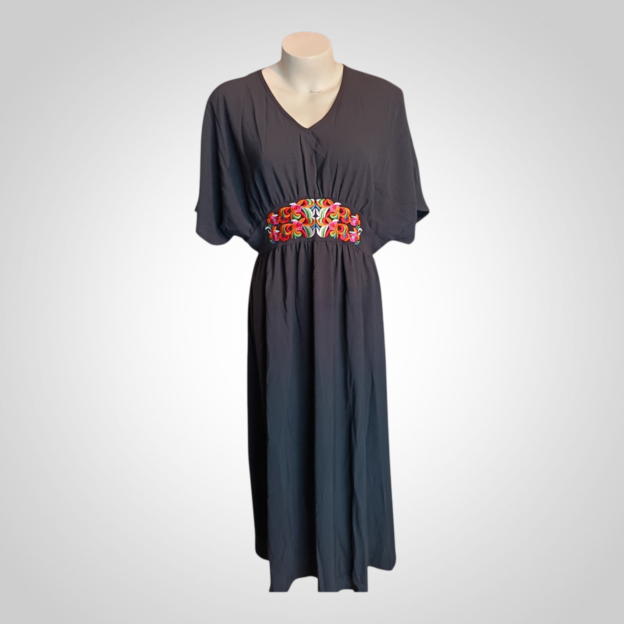 Robe femme Shein longue noire brodée élégante taille L