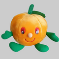 Peluche citrouille orange vert 20 cm douce enfant