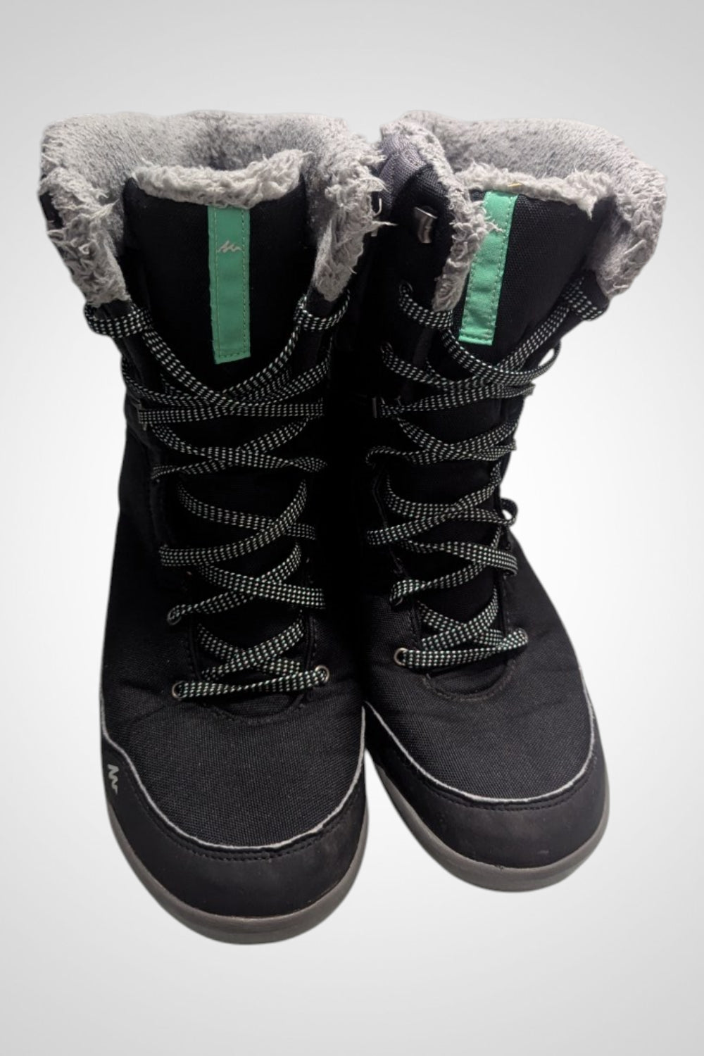 Bottes de neige Quechua waterproof noir gris pointure 42 30cm lacets fourrées