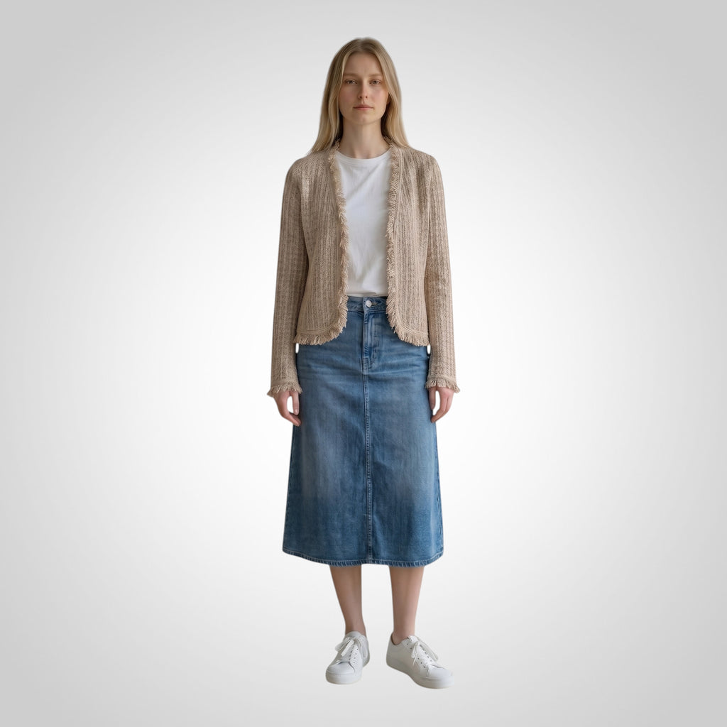 Cardigan femme F'de la Passion avec fils dorés effet chic