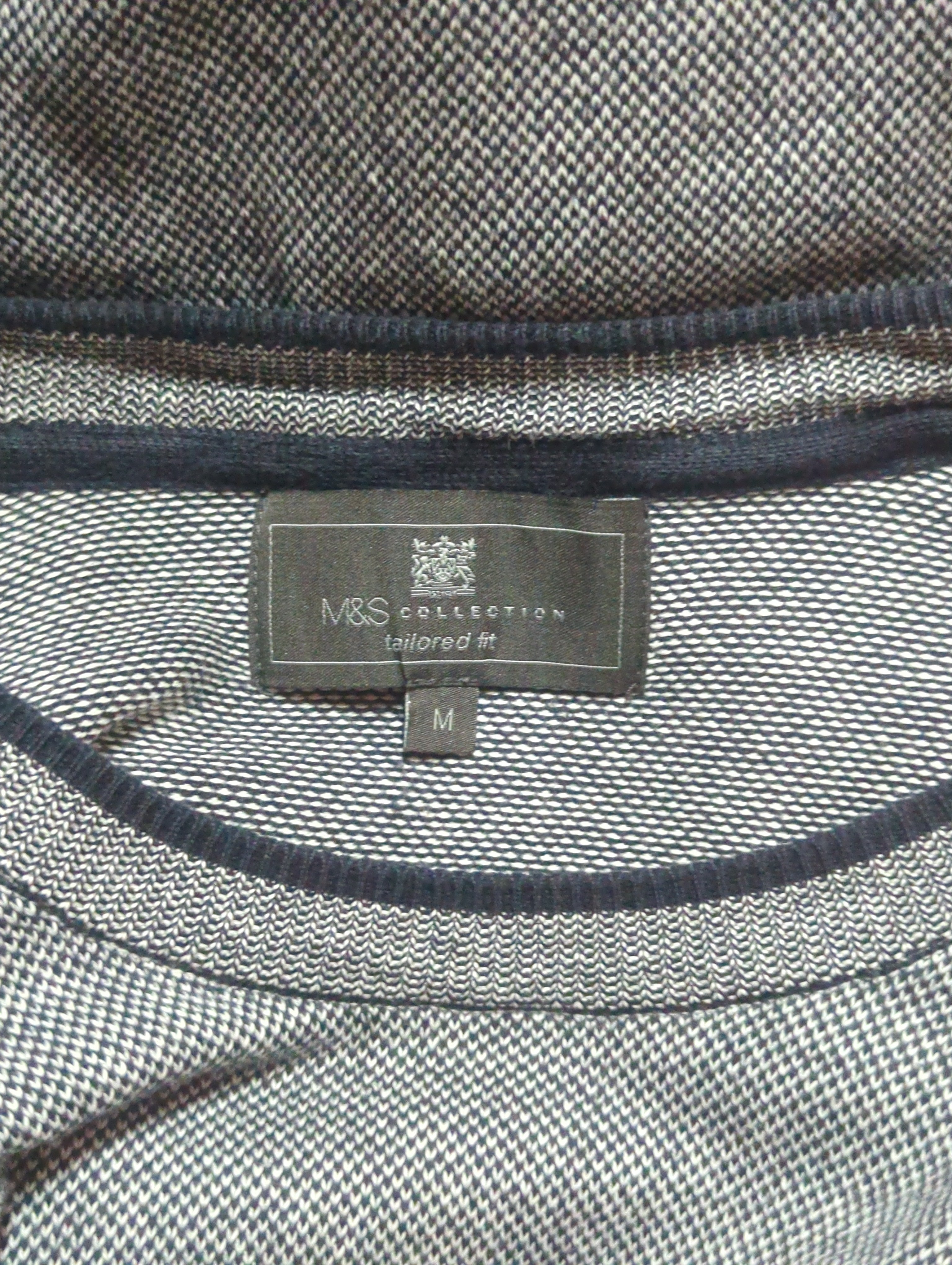 Pull M&S Taille L Gris Coton Confort