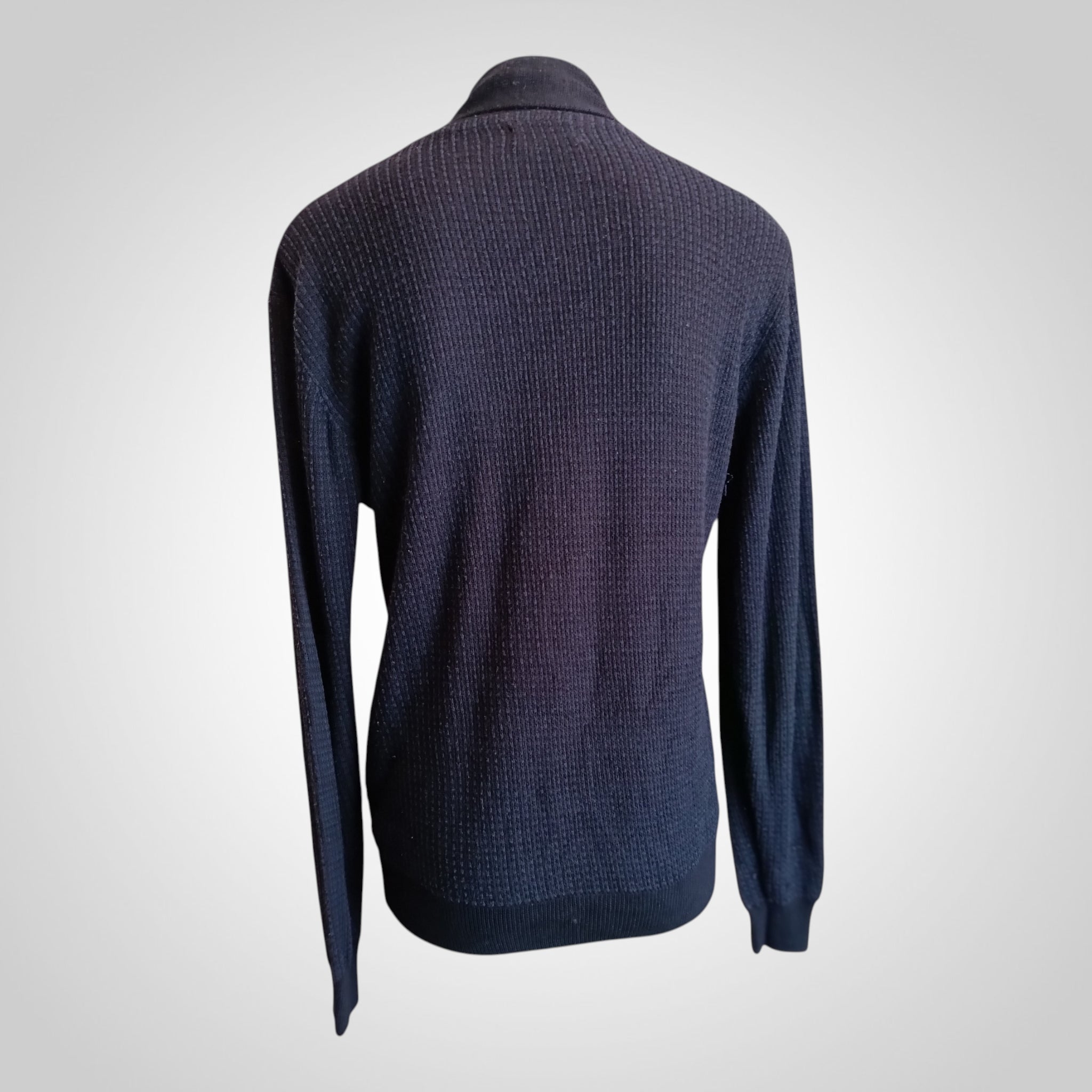 Pull Fin Col Châle Zara Man Taille M Bleu Marine