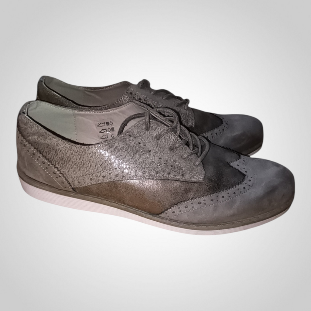 Derbies femme Gémo marron détails dorés lacets semelle épaisse taille 42