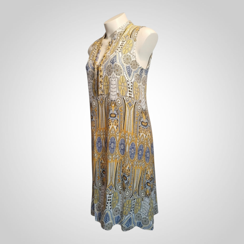 Robe In Vogue Taille L Jaune Imprimée Fluide Été