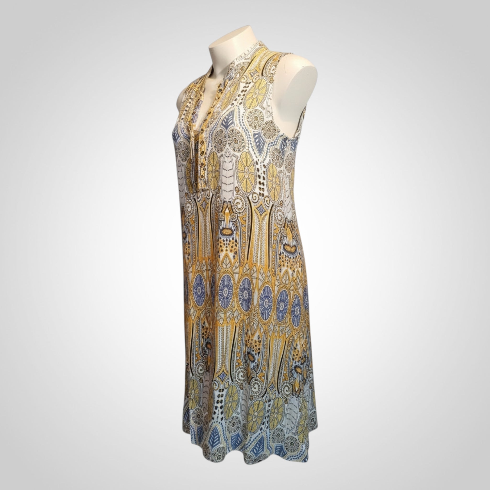 Robe In Vogue Taille L Jaune Imprimée Fluide Été