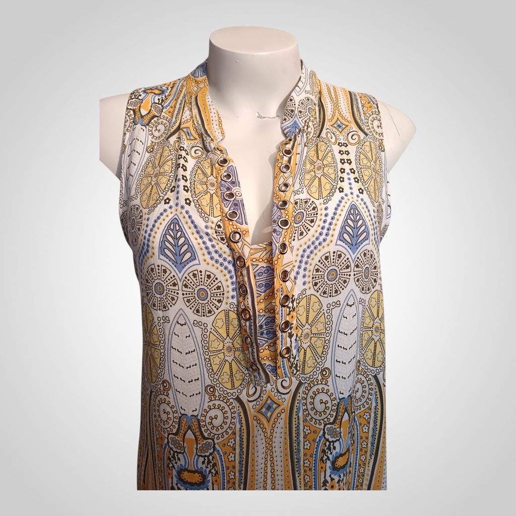 Robe In Vogue Taille L Jaune Imprimée Fluide Été