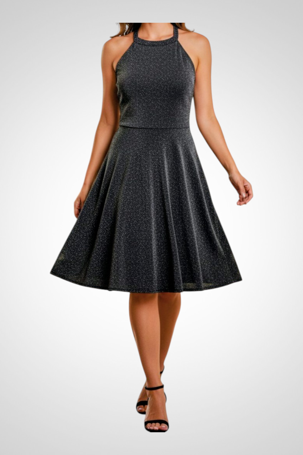 Robe Kiabi Taille XL Gris Argenté Brillante Chic