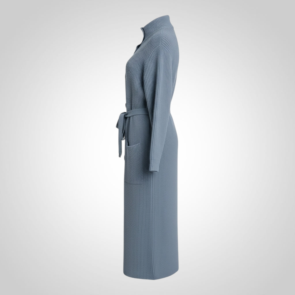 Gilet Long Bleu Clair Taille Non Indiquée Alpaga Femme Oversize