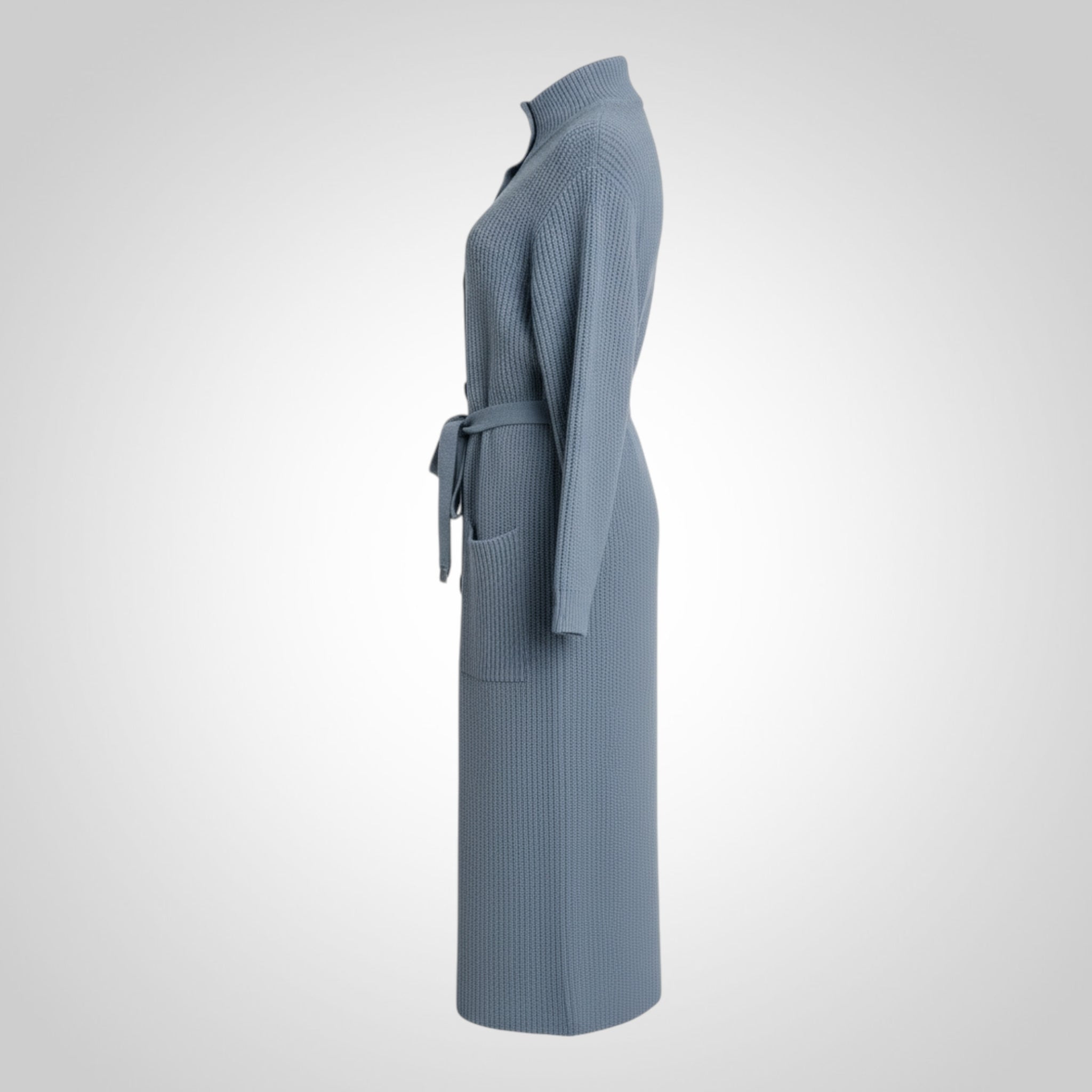 Gilet Long Bleu Clair Taille Non Indiquée Alpaga Femme Oversize