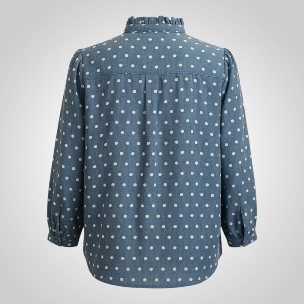 Chemise Simplee S Bleue à Pois Blancs Chic
