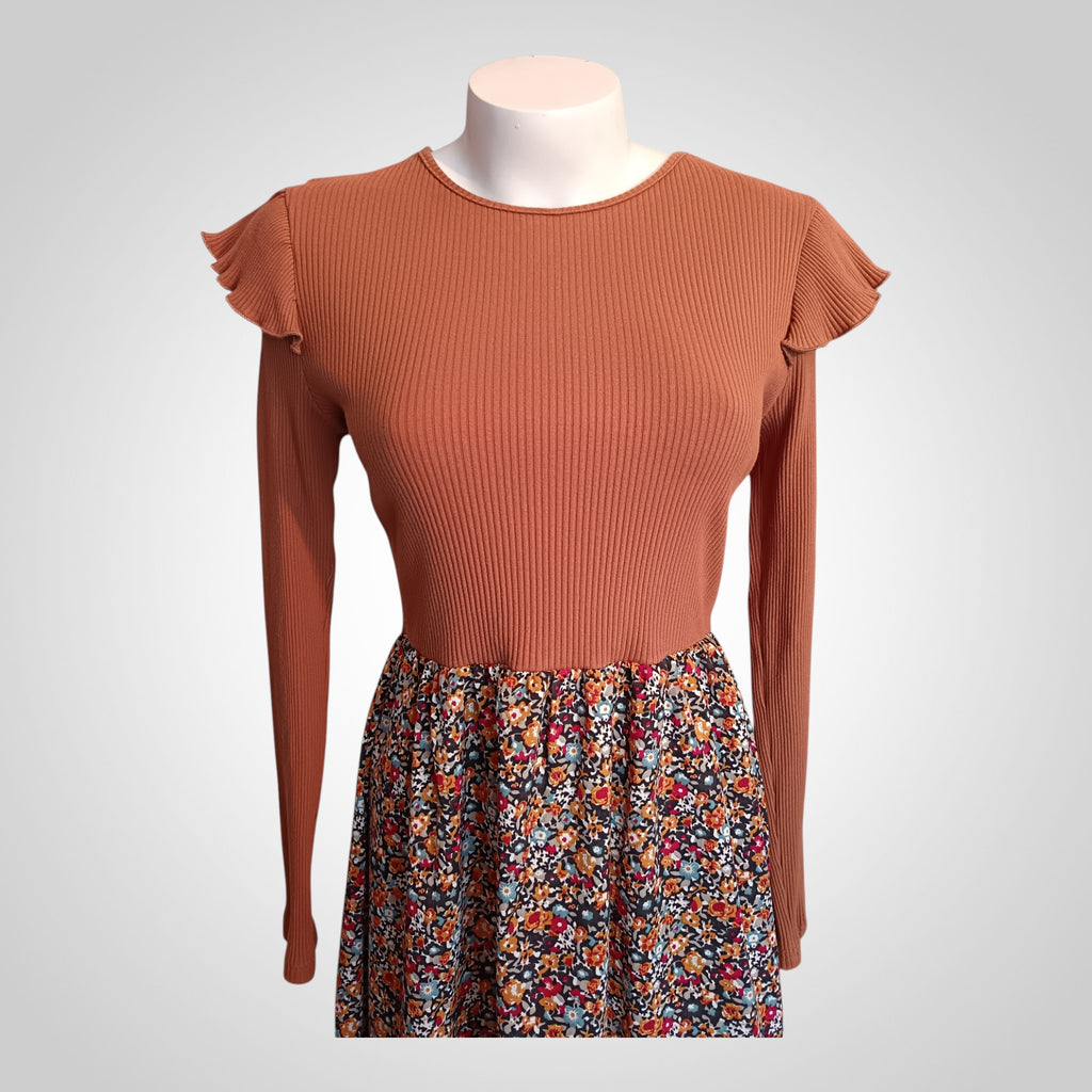 Robe Shein Taille L Marron/Fleurie