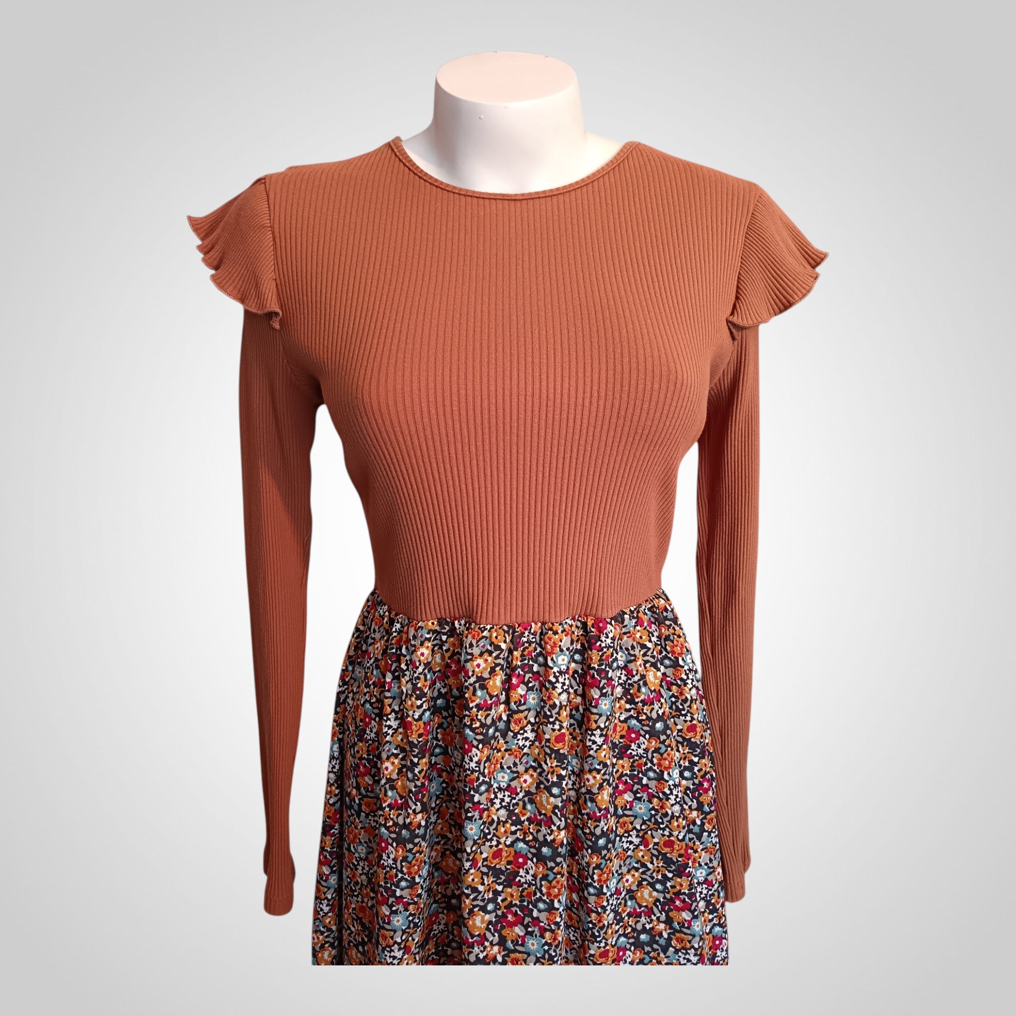 Robe Shein Taille L Marron/Fleurie