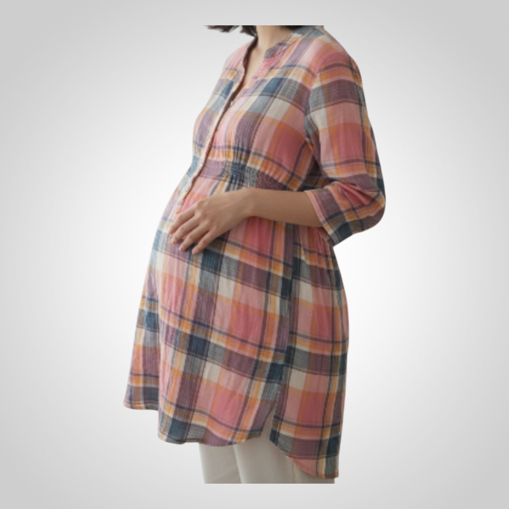 Tunique de grossesse Taille 42 Carreaux Rose Bleu Confort