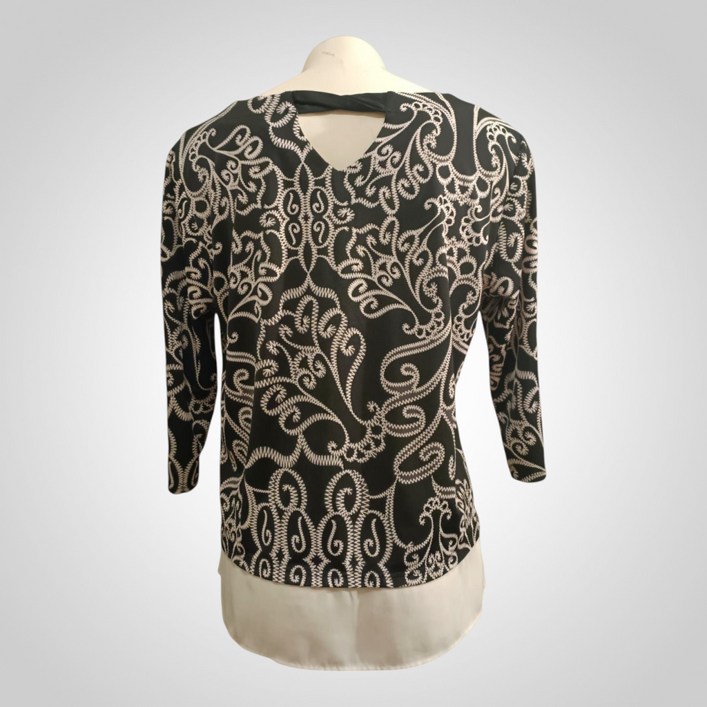 Blouse Noire Taille 3 Motifs Arabesques Chic