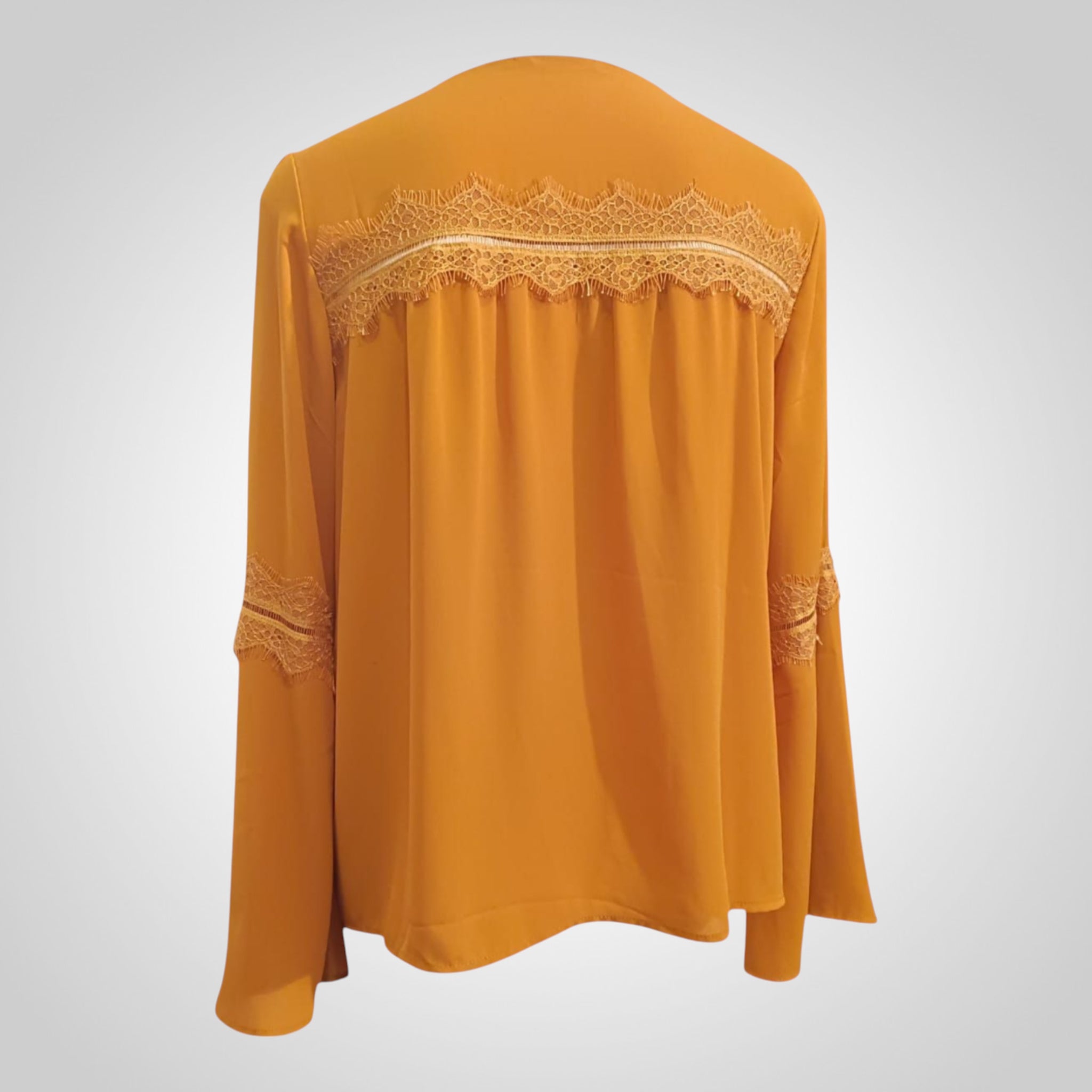 Blouse femme Camaïeu jaune safran fluide avec manches larges taille L