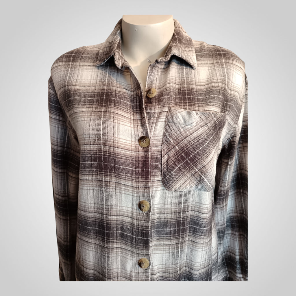 Chemise de nuit Primark Taille 38 à carreaux marron et blanc