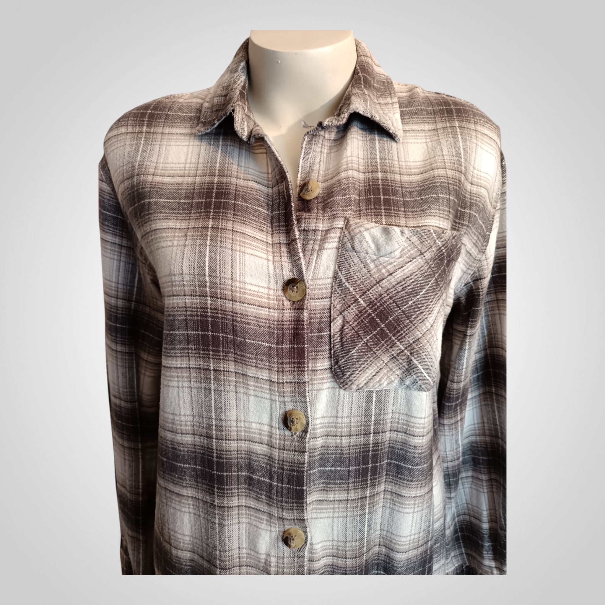 Chemise de nuit Primark Taille 38 à carreaux marron et blanc