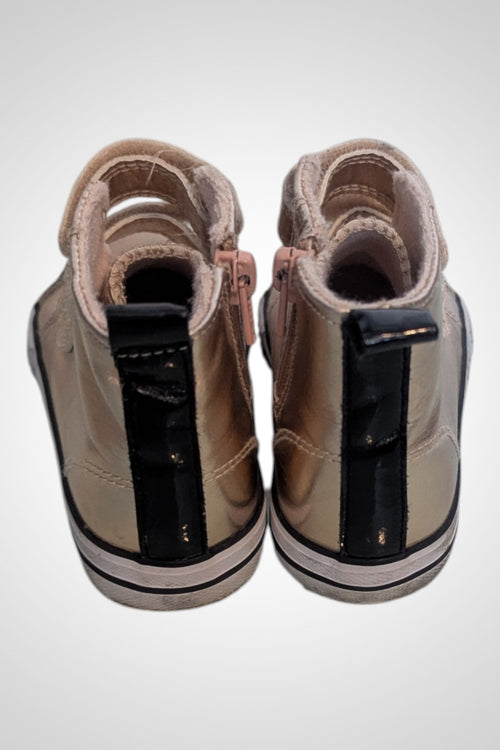 Chaussures montantes bébé fille Tex Baby rose métallisé scratch pointure 25